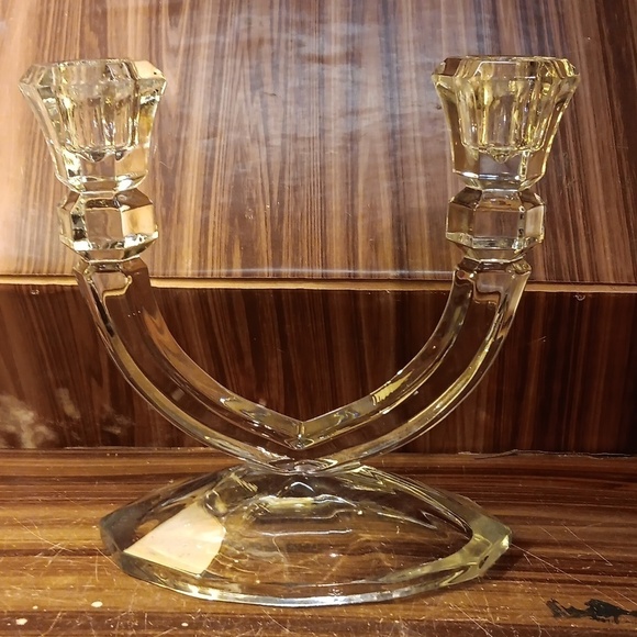 Vintage Tuscany Gemini Crystal double candleholder formal - Picture 1 of 6